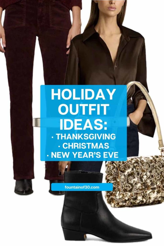 Effortless and elegant! This holiday capsule wardrobe for women 50+ includes all the key pieces to look polished and feel fabulous at every event. #HolidayOutfits #Over50Style #MidlifeFashion