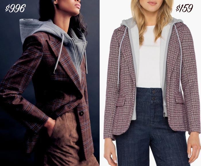 Veronica Beard Maci Plaid Dickey Jacket vs Liverpool Los Angeles Tweed Blazer