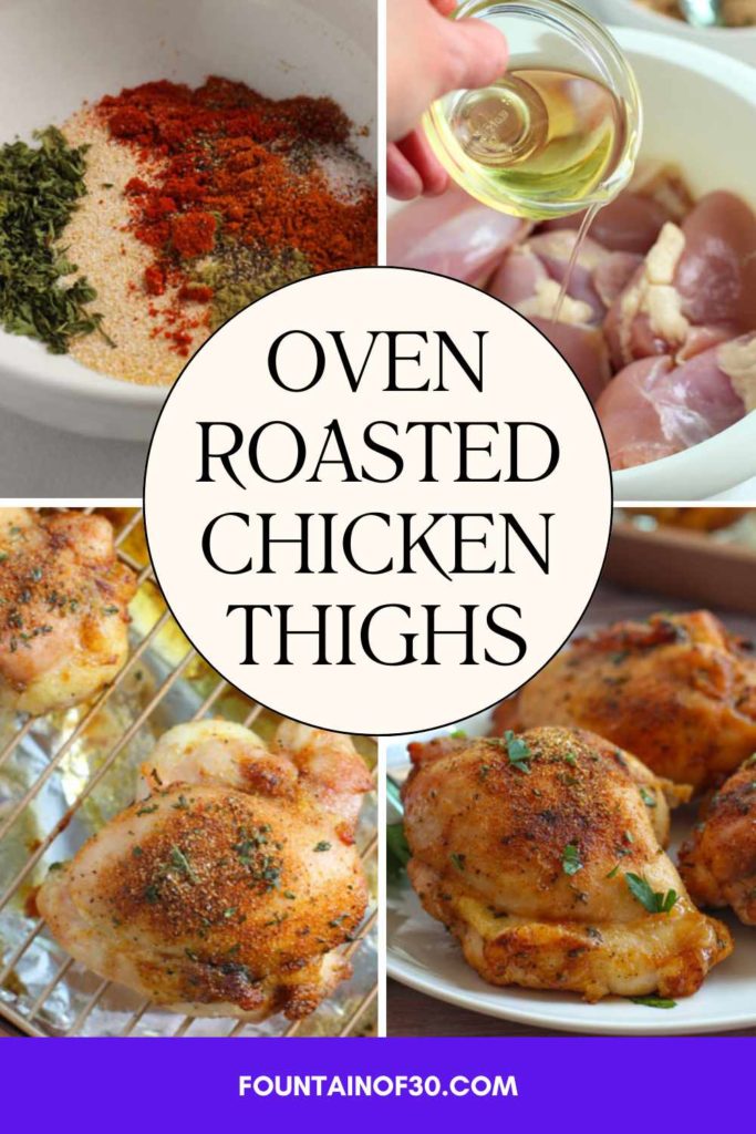 Looking for a simple, flavorful dinner? These oven roasted chicken thighs take just minutes to prep and deliver maximum flavor. #crispychicken #healthyrecipes #smokyflavors #chickenrecipes #easyweeknightdinner