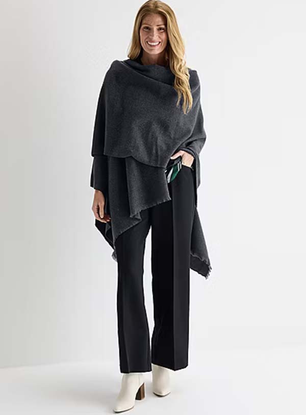 charcoal Cashmere Like Wrap fountainof30