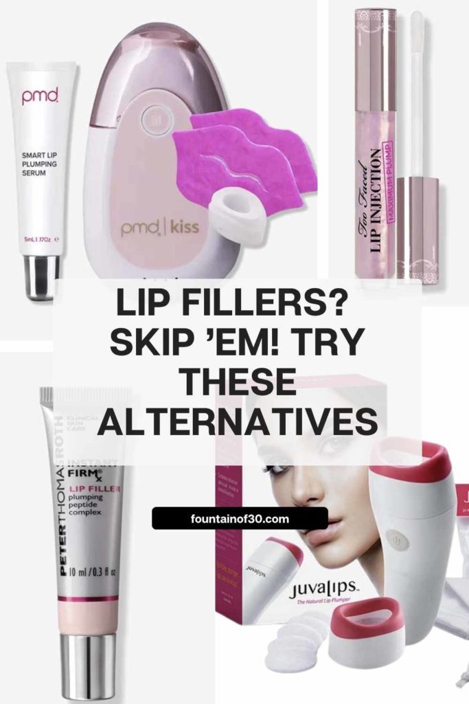 Tired of needles but want a fuller lip look? Here are 10 top products and devices that deliver volume and hydration—needle-free.  #BeautyHacks #LipFillersAlternative #MatureBeauty #LipVolume #GrowingYounger