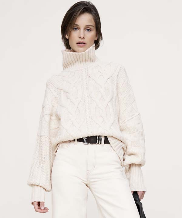 Banana Republic Italian Merino-Blend Mixed-Stitch Sweater