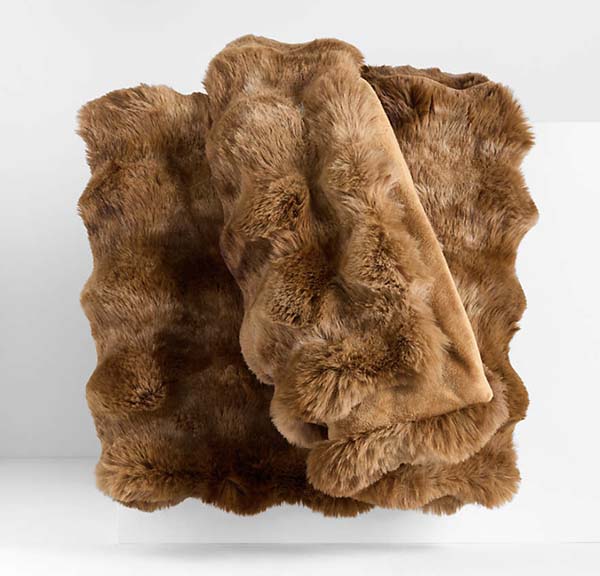 \Maple Brown fur Throw Blanket