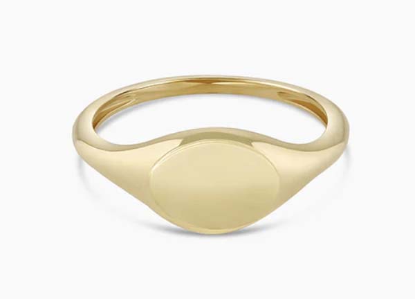 Gorjana Engravable 14k Gold Bespoke Signet Ring
