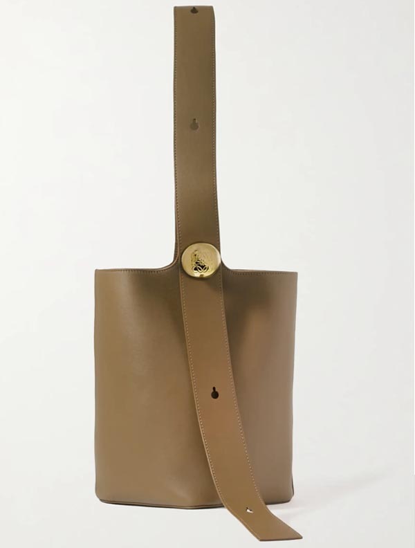 LOEWE Pebble Embellished Leather Bucket Bag