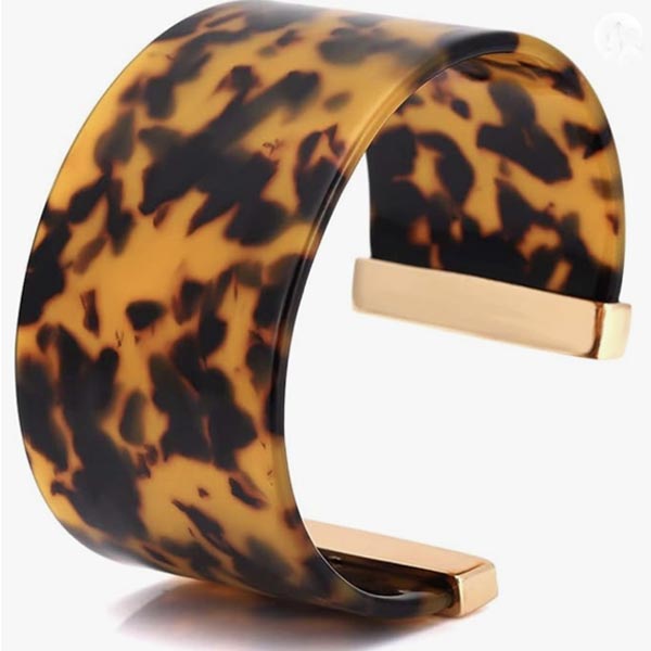 Wide Cuff Acrylic Resin Tortoise Bangle Bracelet
