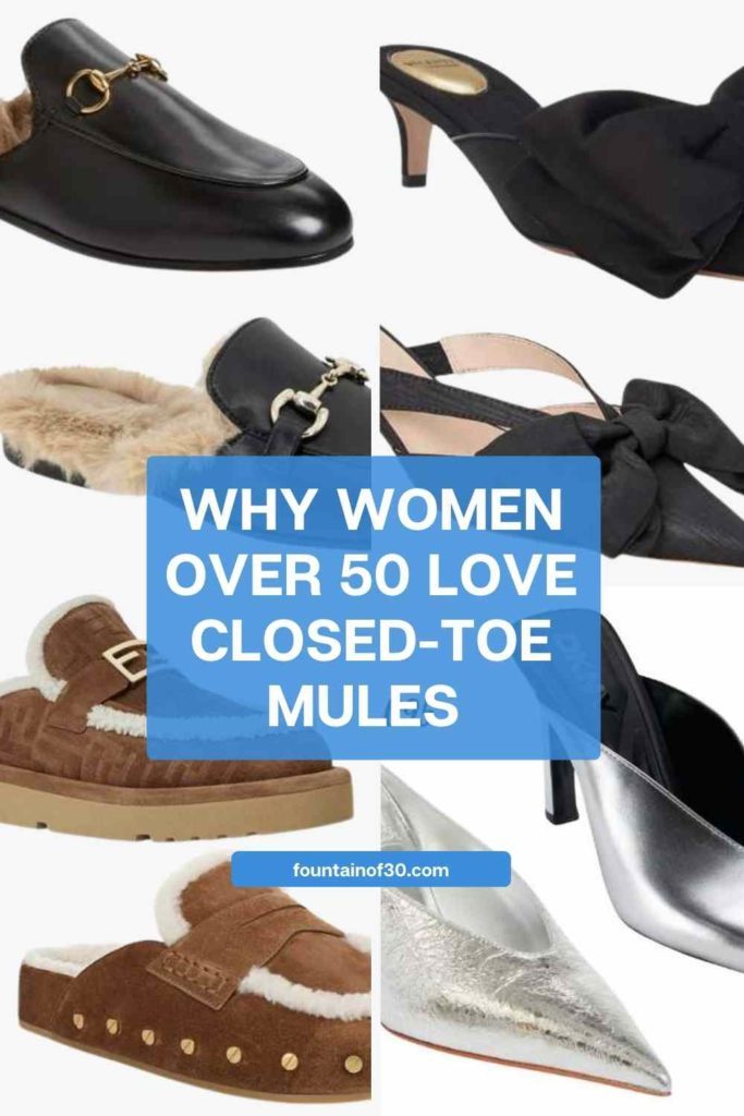 Because style doesn’t retire — these closed-toe mules prove that comfort and elegance go hand in hand at any age. #AgelessStyle #FashionAfter50 #MuleStyle #Shoes #fashion