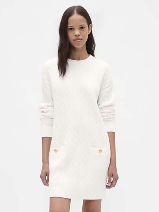 Cable-Knit Mini Sweater Dress fountanof30
