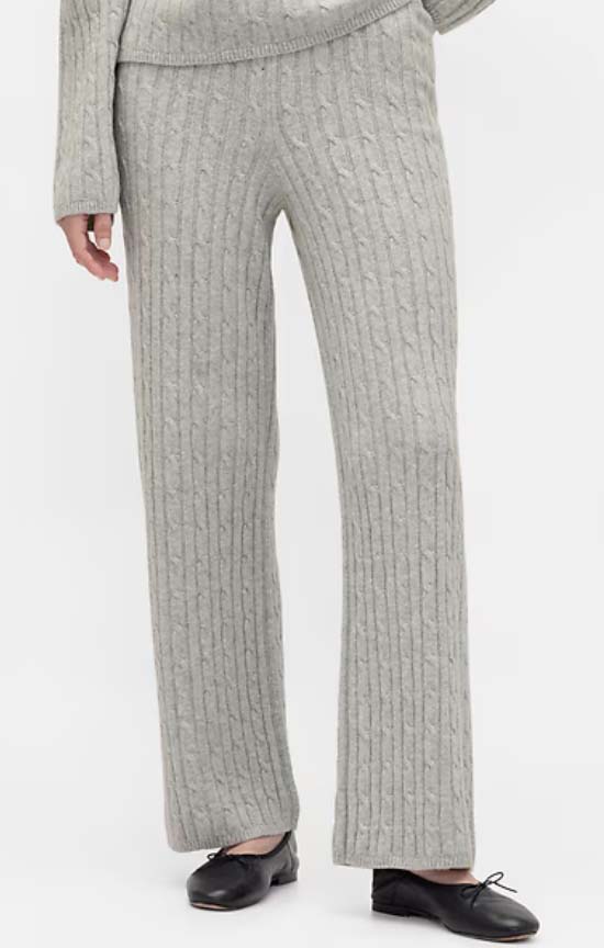 Cable-Knit Sweater Pants fountainof30