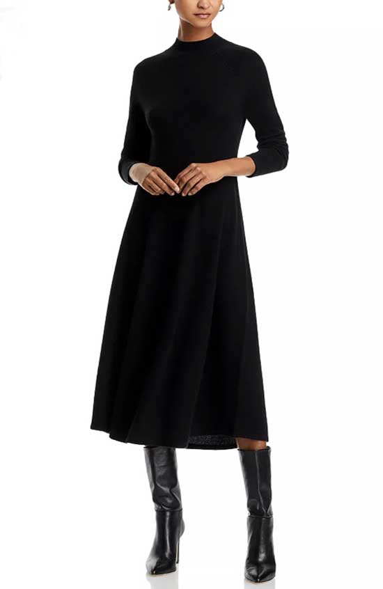 Cashmere Mock Neck Dress cozy fashion fountainof30