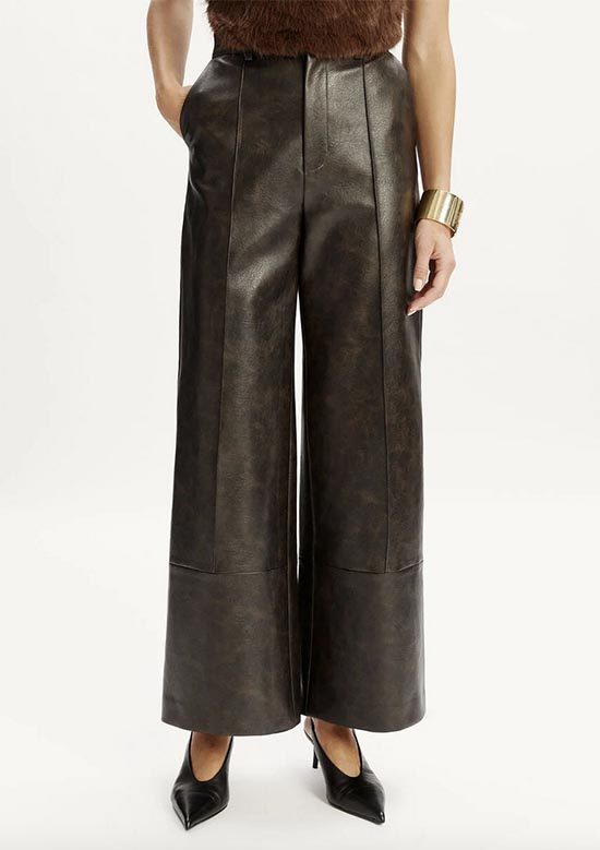 wide leg Faux Leather Pant