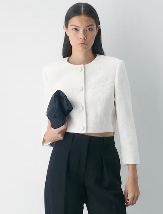 tweed collarless jacket fountainof30