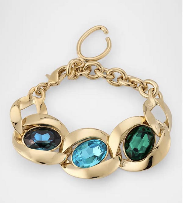 Oscar de la Renta Framed Oval Crystal Bracelet