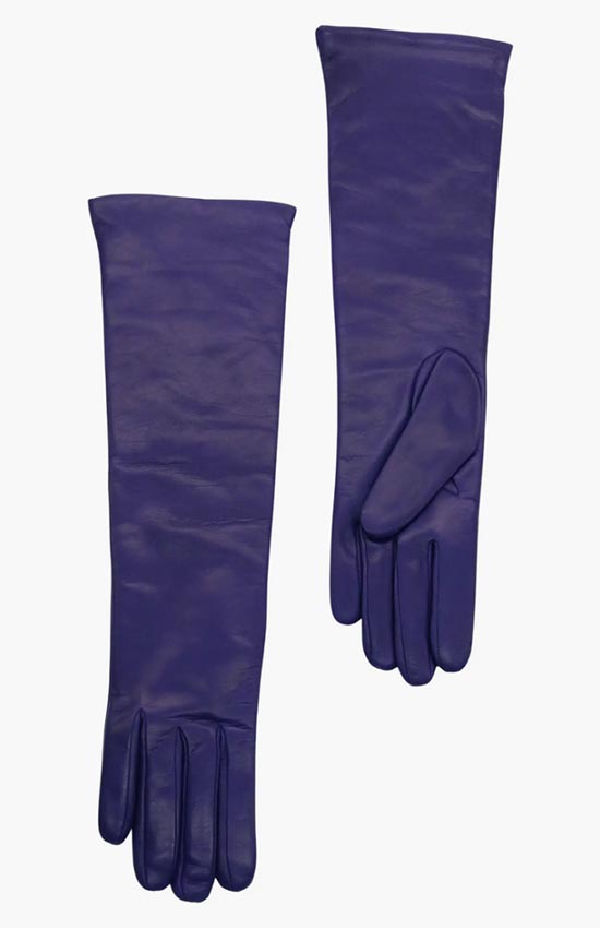 purple Cashmere Lined Leather Gloves