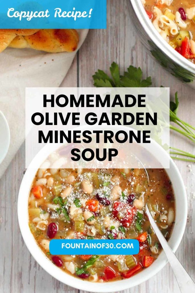 This easy copycat Olive Garden Minestrone Soup is loaded with fresh veggies, beans, and pasta in a flavorful tomato broth — ready in under an hour! #MinestroneSoup #OliveGardenCopycat #SoupRecipes #ItalianFood #ComfortFood