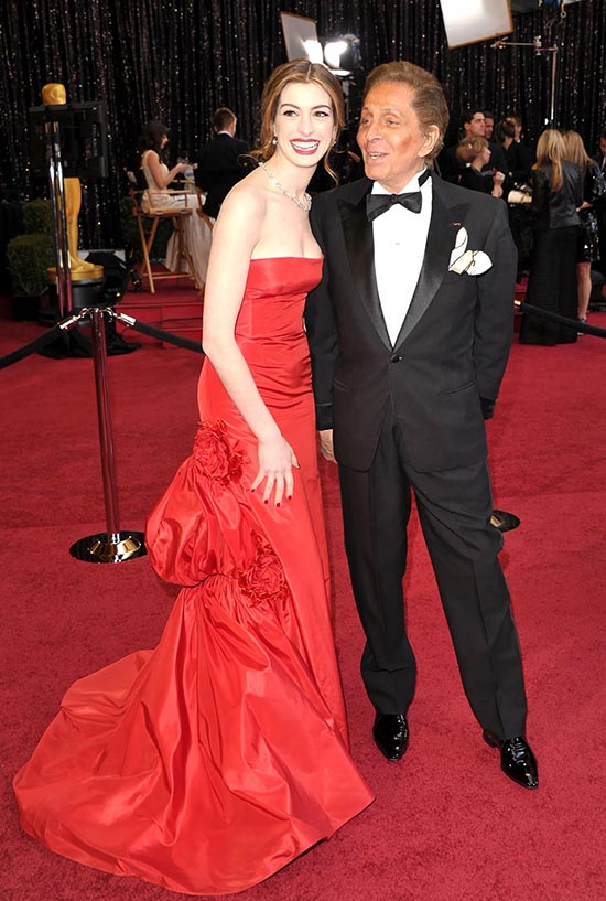 Anne Hathaway and Valentino Garavani at the Oscars, 2011.Photo: John Shearer / Getty Images