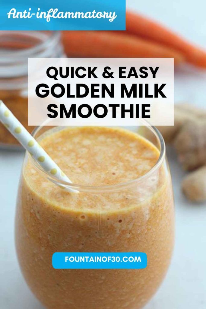 This anti-inflammatory Golden Milk Smoothie is creamy, soothing, and full of warm spice — perfect for a daily wellness routine. #GoldenMilk #SmoothieRecipe #AntiInflammatory
