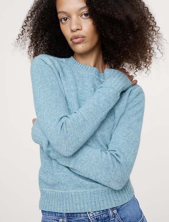 baby blue Sweater in Merino-Cotton