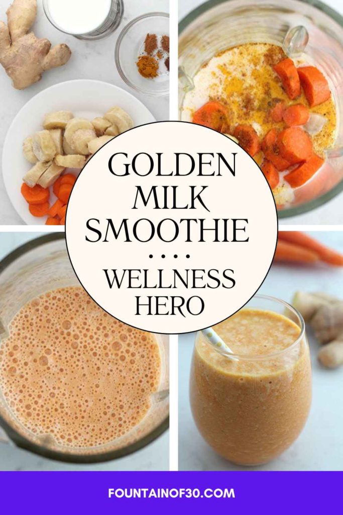 A vibrant twist on classic golden milk — this smoothie is ready in minutes and packed with anti-inflammatory goodness #HealthyEating #SmoothieGoals #Wellnes