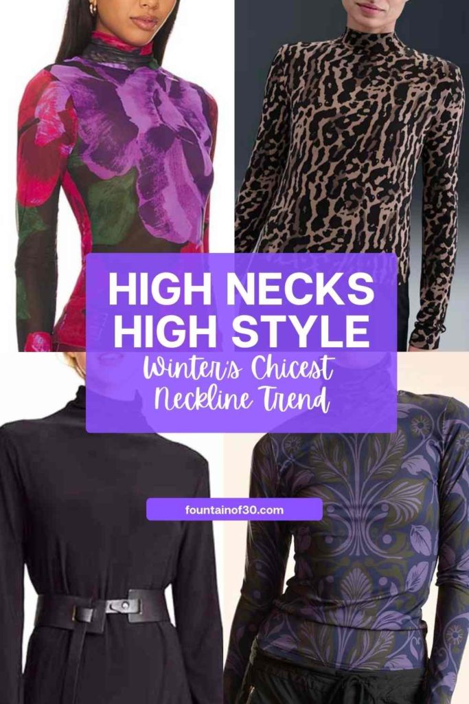 High necklines are having a major moment for Winter. From sleek turtlenecks to statement mocknecks and chic midi dresses, discover stylish, flattering ways to wear this timeless trend. #WinterFashion #StyleOver50 #TurtleneckStyle #Mockneck #FashionTrends2026 