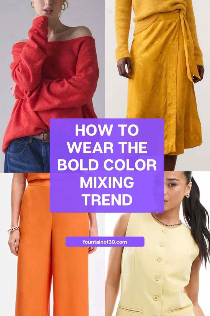 Bold color mixing is one of spring’s most joyful fashion trends. See how women over 50 can wear unusual color combinations with confidence. #springfashion #over50style #colorblocking #boldfashion #fashiontrend