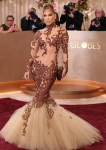 Jennifer Lopez in Jean Louis Scherrer sheer illusion golden globes