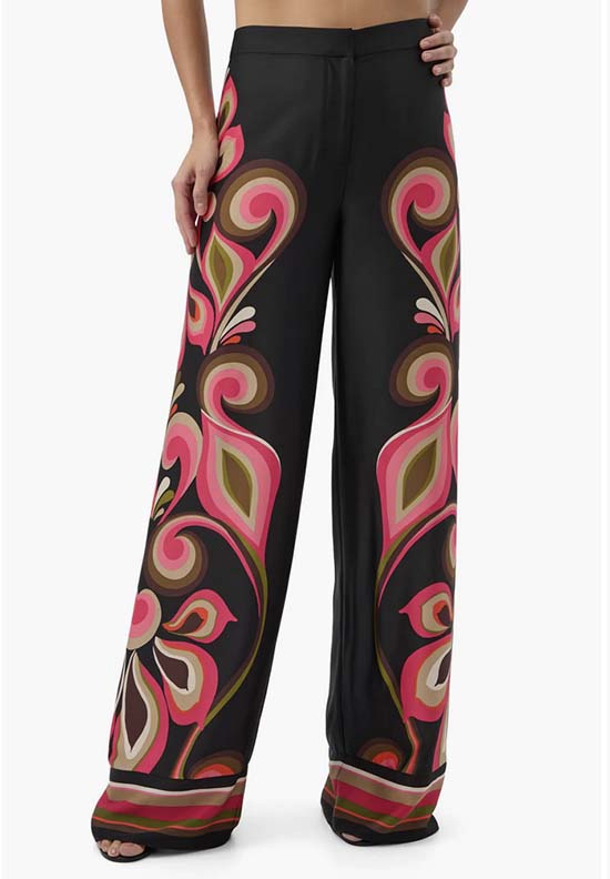 Trina Turk Verity Border Printed Wide-Leg Pant