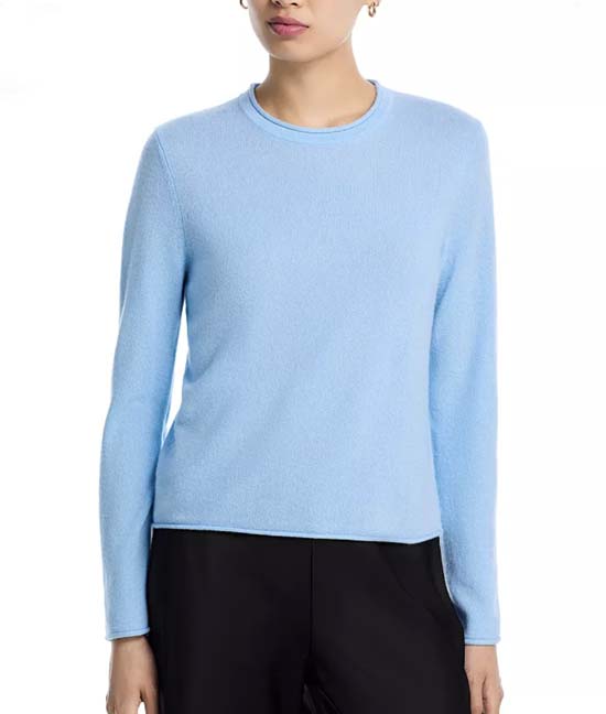 pastel blue Cashmere Rolled Edge Sweater fashion predictions