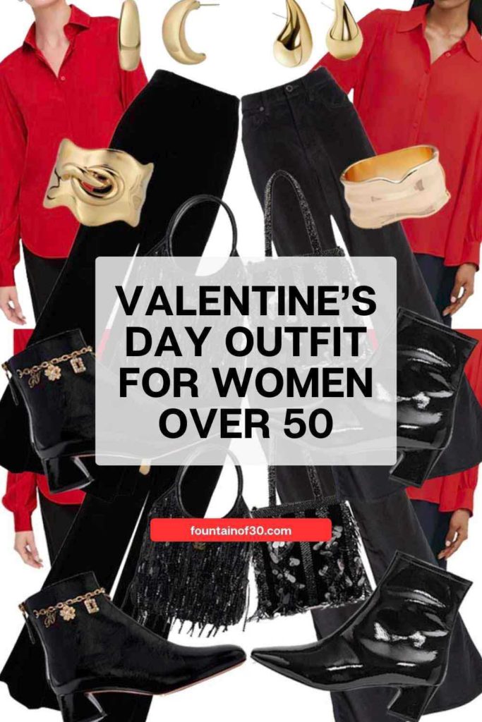 A chic Valentine’s Day outfit for women over 50 styled two ways — with luxury designer pieces and affordable alternatives. Perfect for day-to-night dressing. #ValentinesDayStyle #WomenOver50Style #HighLowFashion #MidlifeStyle #ChicOver50