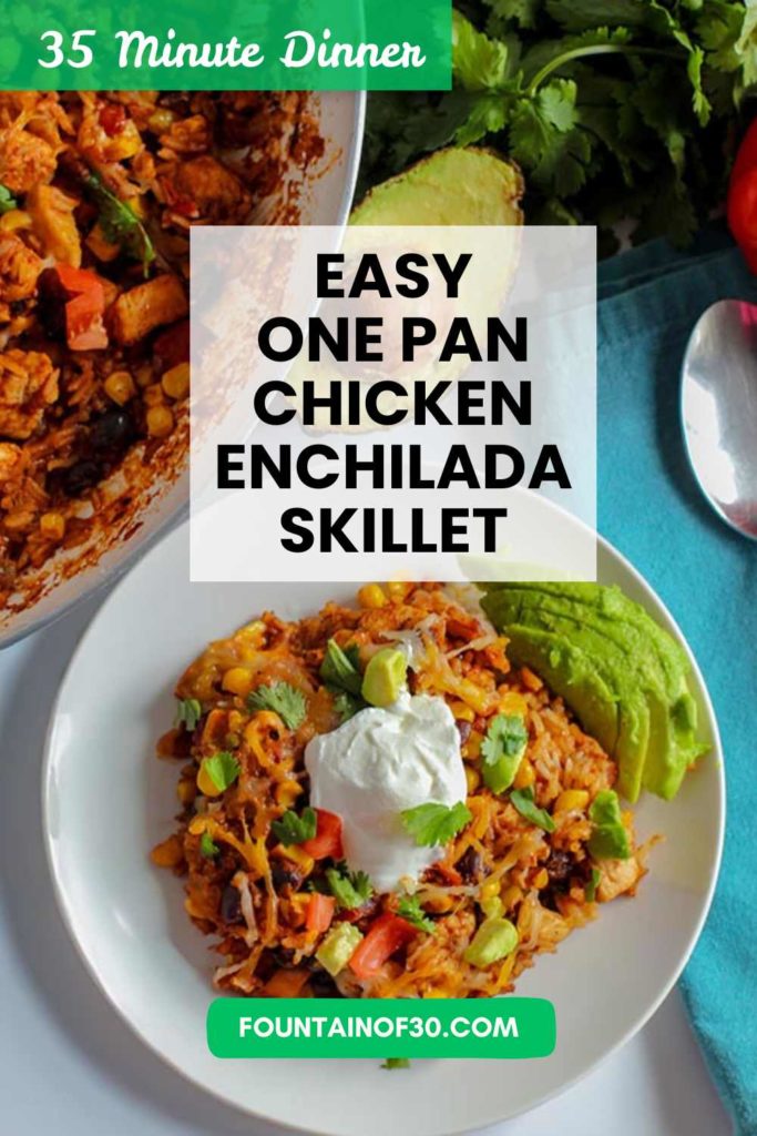 This One Pan Southwest Chicken Enchilada Skillet is packed with flavor and made with fresh ingredients — chicken, rice, beans, and enchilada sauce all cooked together in one pan. Perfect for busy weeknights, meal prep, or an easy Cinco de Mayo meal. #OnePanDinner #ChickenRecipe #EasyDinner #CincoDeMayo #WeeknightMeals