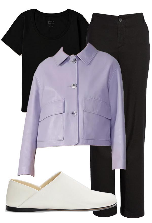 colored leather jacket outfit fountainof30