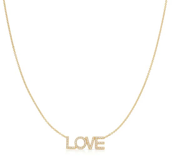 Maya Brenner Pavé gold LOVE Necklace