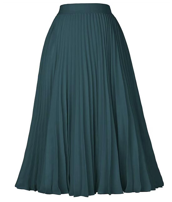 LEVEN SIXTEEN Pleated Chiffon Skirt Midi Skirts, $97.99