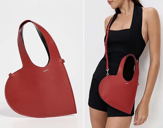 red Crossbody Heart Tote Bag