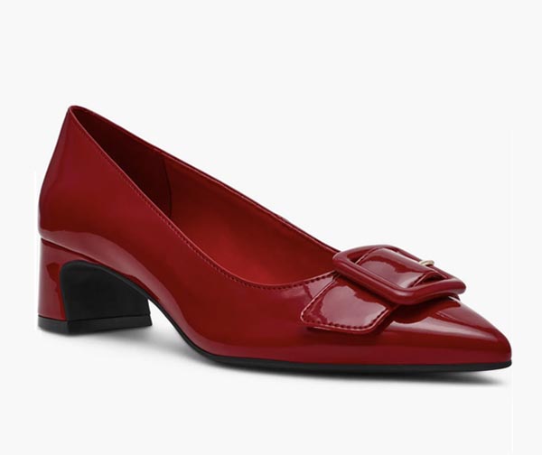 red Anne Klein Senara Buckle Pointed Toe Pump