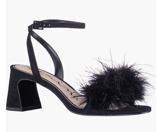 Nina Bev Ankle Strap Faux Feather Sandal