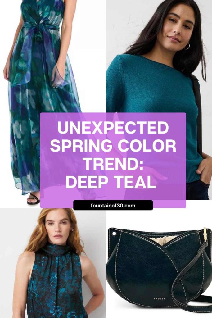 Not into pastels? Same. Alexandrite teal is the unexpected spring color trend that feels rich, modern, and surprisingly versatile. Here’s how to wear it now. #SpringFashion #ColorTrends #WomenOver40Style