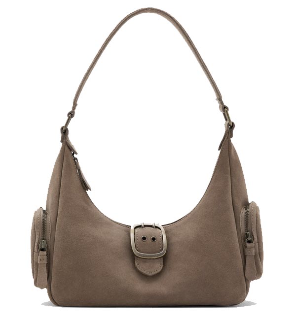 Mango Teen Suede Buckle Handbag