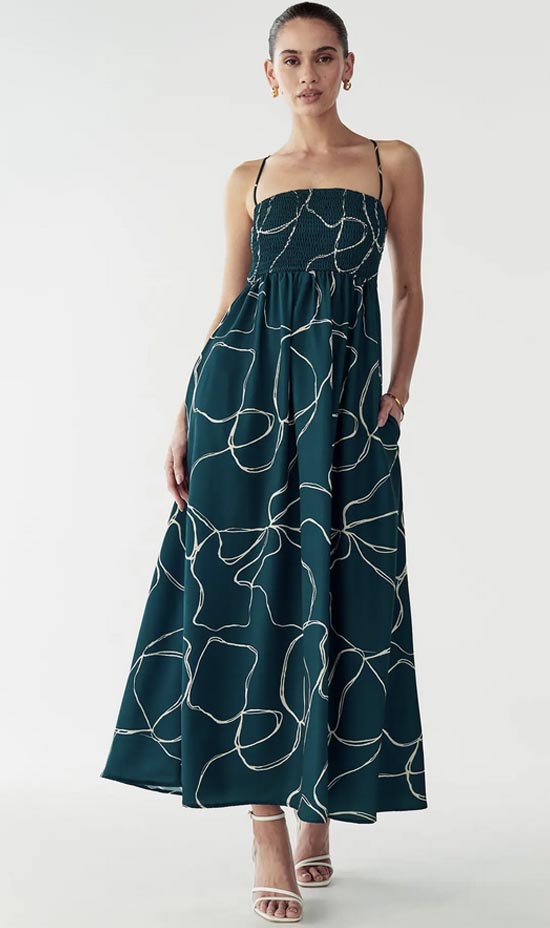 teal green Maxi Dress spring trend