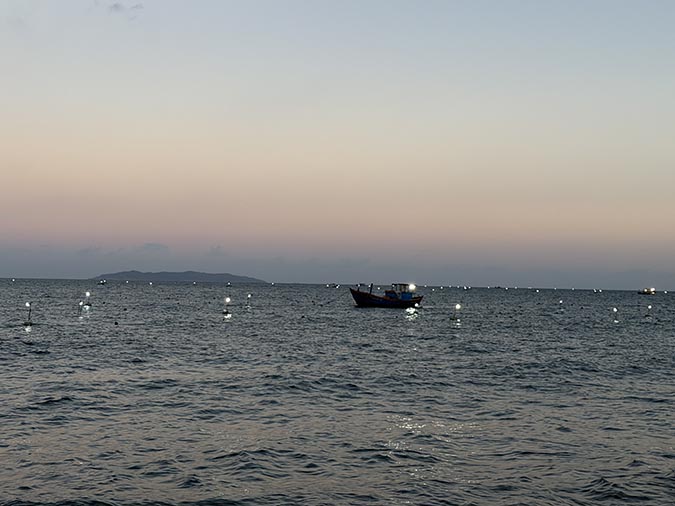 Fishing boats at night