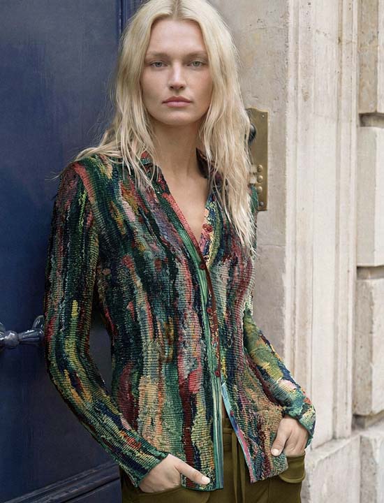 Desigual Multicolor Printed Shirt with sequins