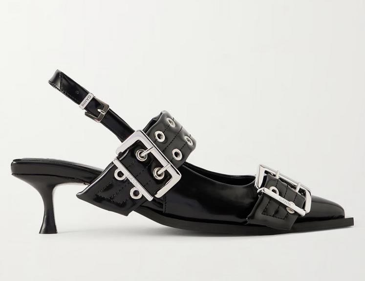 Ganni Buckled Slingback Pump