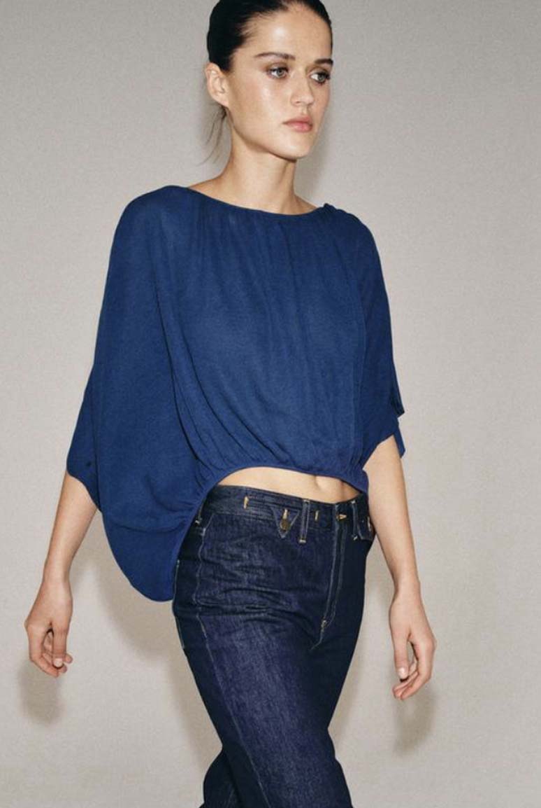 blue Puffy Knit top