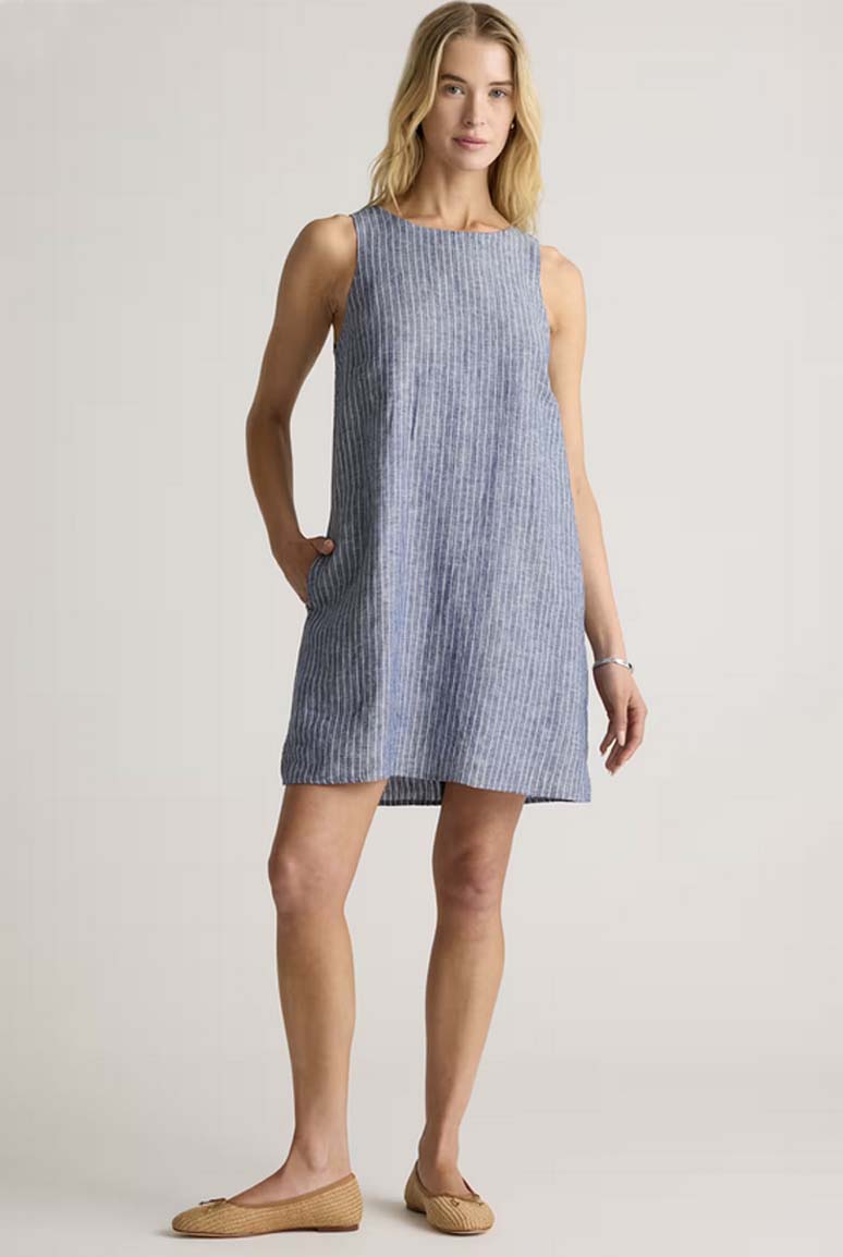100% European Linen Tank Mini Dress