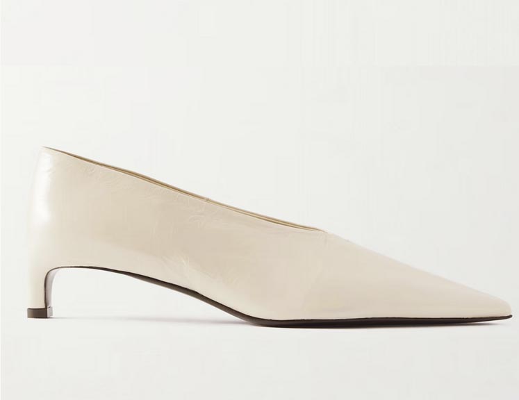 Jil Sander Crinkled Patent Leather Pumps
