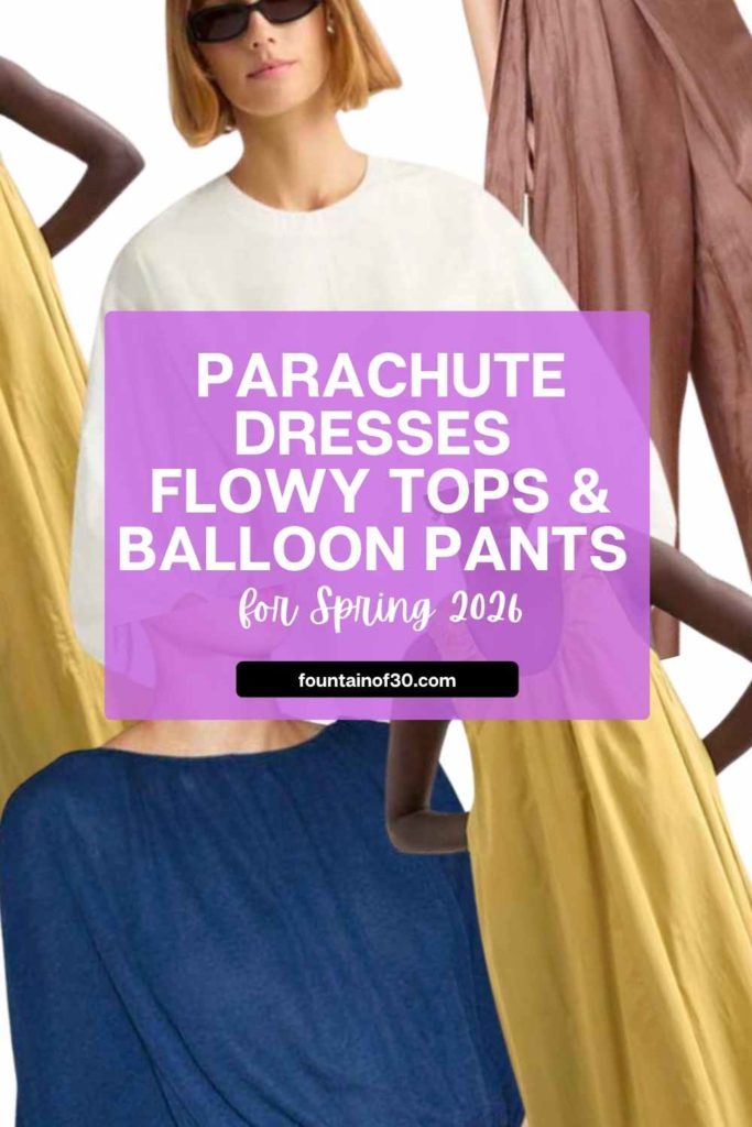 Spring 2026 is all about flowy parachute silhouettes! From dresses and tops to pants, these feminine, airy pieces are chic, versatile, and perfect for work, weekends, or a casual spring day. #springfashion2026 #flowysilhouettes #parachutedresses #springstyle #bohofashion