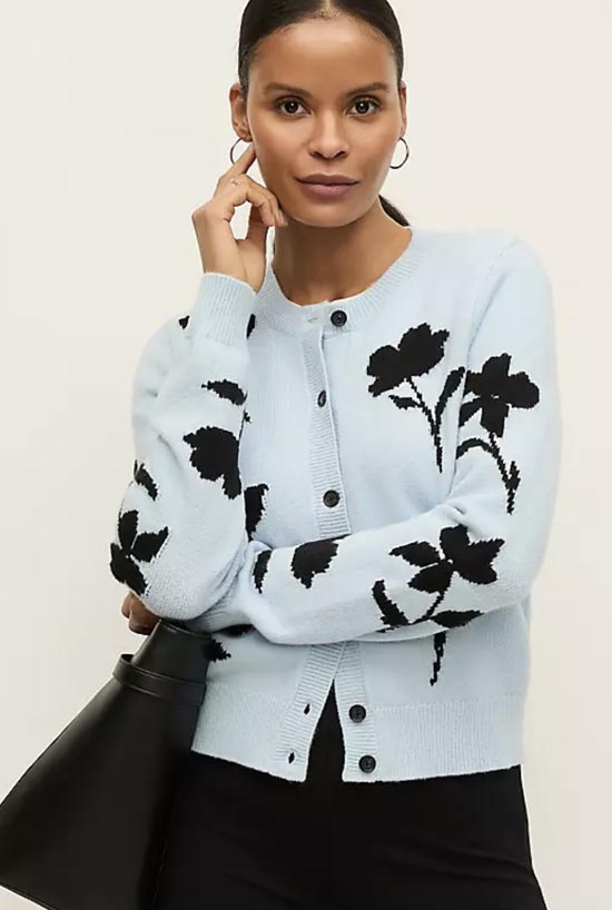 Ann Taylor Floral Jacquard Cardigan