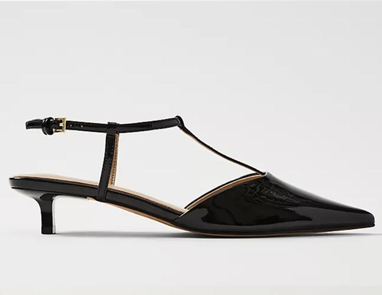 Ann Taylor Patent Strap Kitten Heel Pump