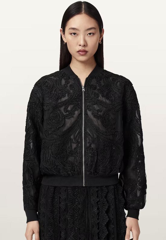 AllSaints Jade Embellished Bomber Jacket
