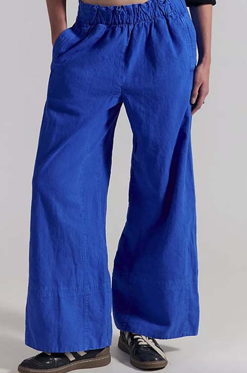 bold blue Linen Pull-On Pants fountainof30
